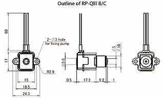 RP-QIII stepper motor pump dimensions