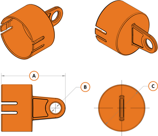 Caps for Sliding Latch Quick Couplings Dimensions