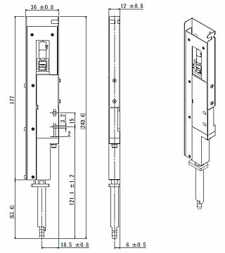 Dimensions micro pipette pump 12mm