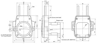 RP-M Dimensions Stepper motor version