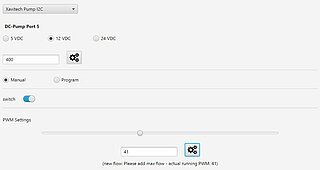 Manual control of a Xavitech pump