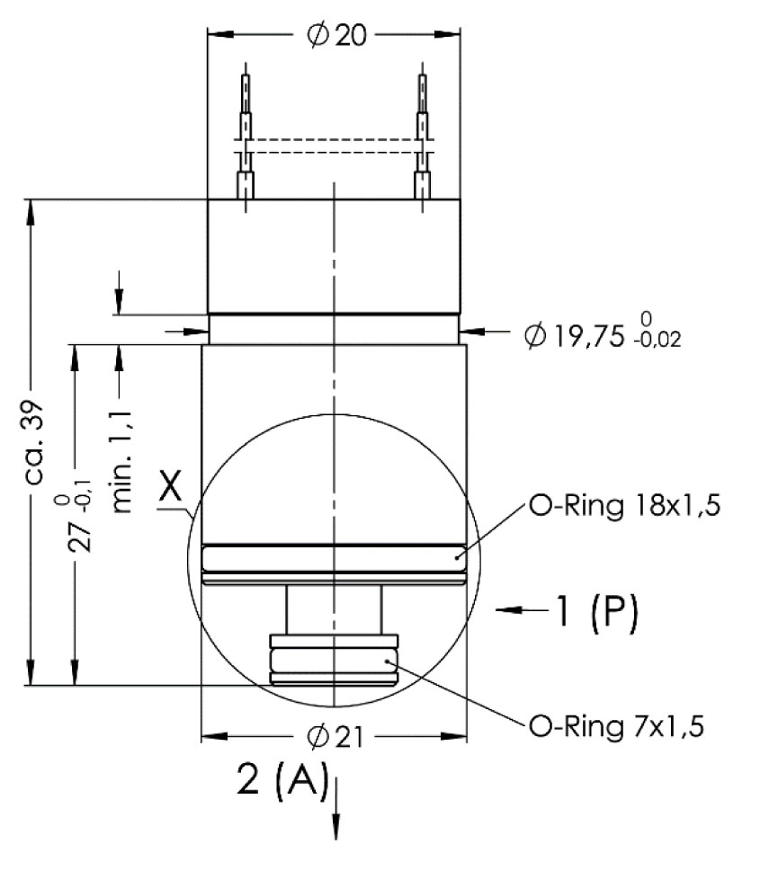 21mm Micro valve Dimensions
