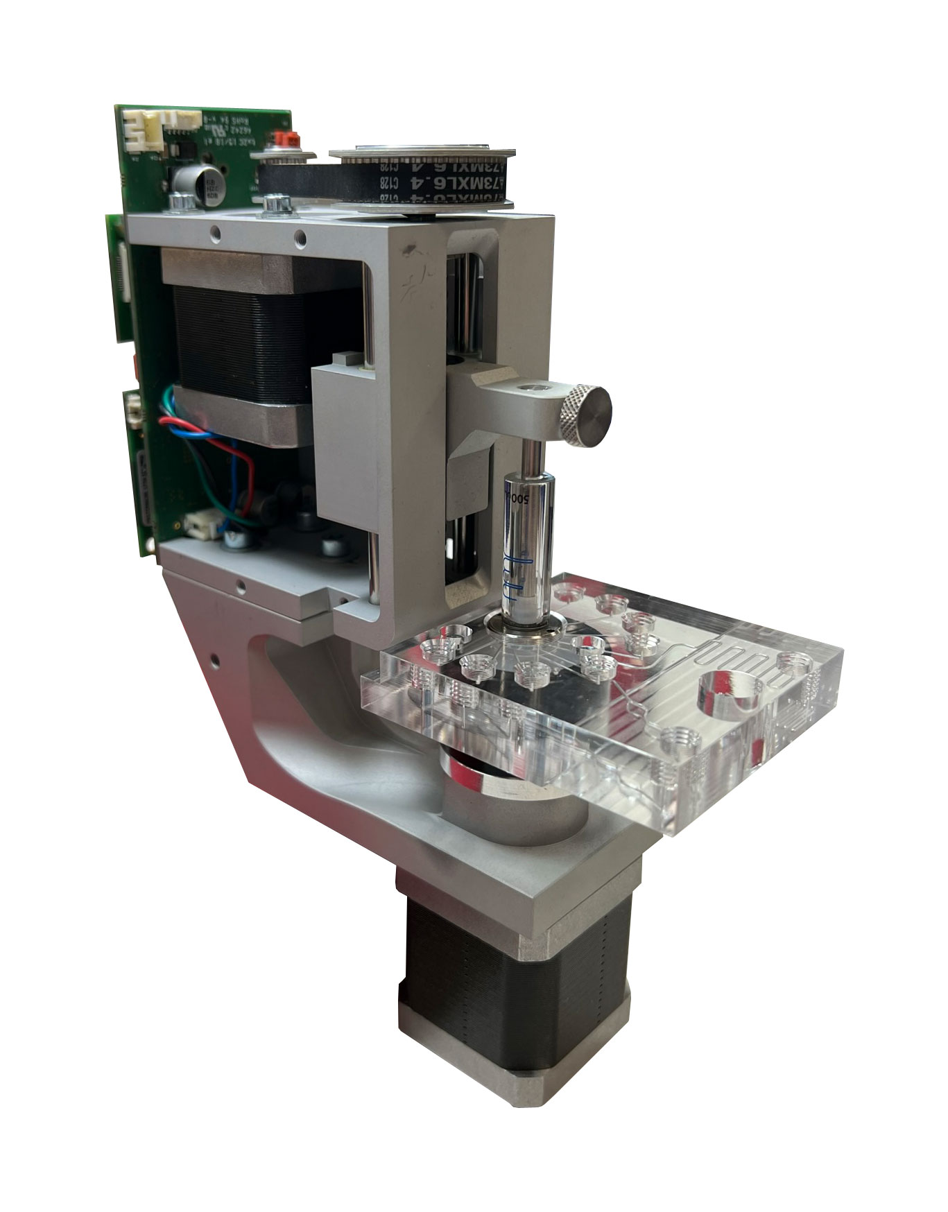  Syringe pump & rotary valve with integrated microfluidic chip
